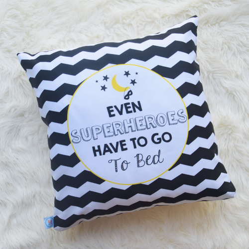 Even Super Heroes have to go to bed Cushion Cover