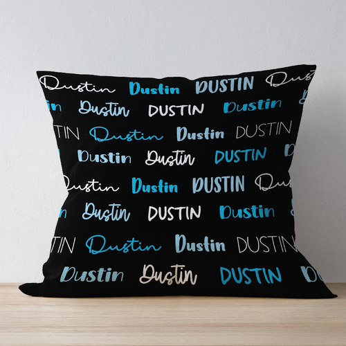 Personalised Name Cushion (Black 30cm x 50cm)