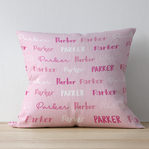 Personalised Name Cushion (Pinks 30cm x 50cm)
