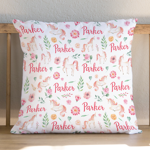 Unicorn Forest Name Cushion