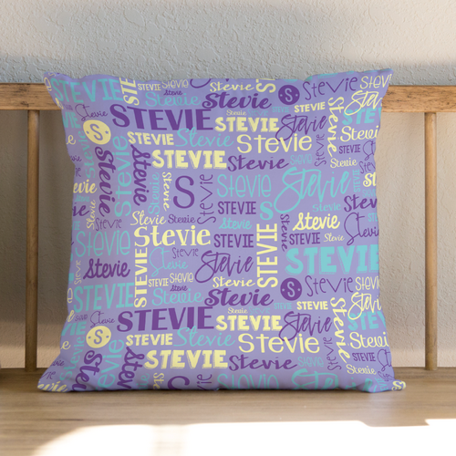 Modern Name Cushion (Purple Lemon Mint)