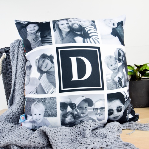 Monochrome Tile Photo Cushion Cover