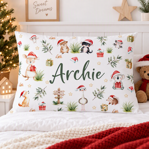 Aussie Animals Christmas Pillowcase