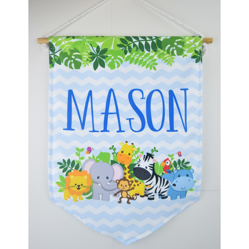 Safari Wall Banner (SMALL, BLUE)