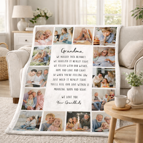 Personalised Grandparent Photo Blanket (Large)