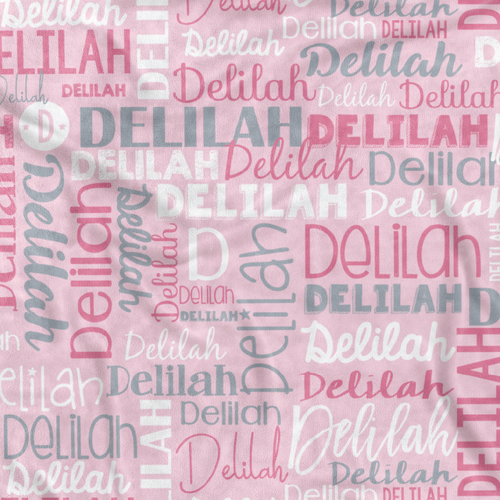 Modern Name Luxe-Light Blanket (Pram 70x100cm Baby Pink)