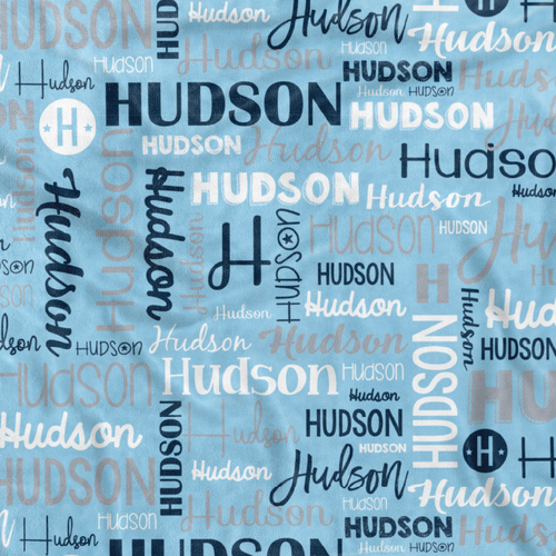 Modern Name Luxe-Light Blanket (Pram 70x100cm Blue)