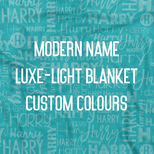 Modern Name Luxe-Light Blanket (Pram 70x100cm Custom Colour)