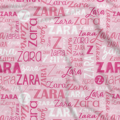 Modern Name Luxe-Light Blanket (Pretty Pink Pram 70x100cm)