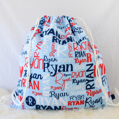 Modern Name Bag (Navy Blue Red )