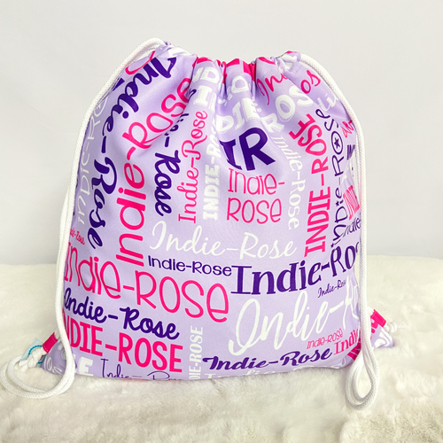 Modern Name Bag (Lavender Hot Pink)