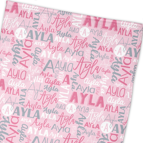 Modern Name Towel (Baby Pink)