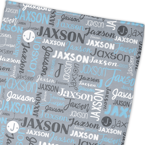 Modern Name Towel (Baby Blue)