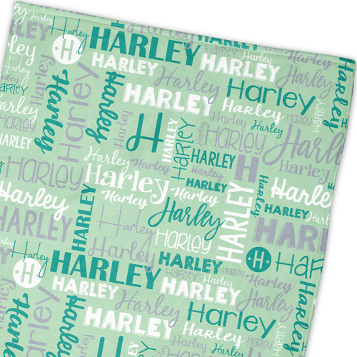 Modern Name Towel (Sage Teal Grey)