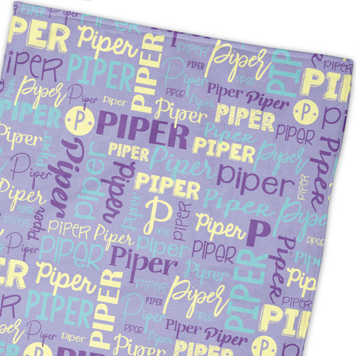 Modern Name Towel (Purple Lemon Aqua Standard)