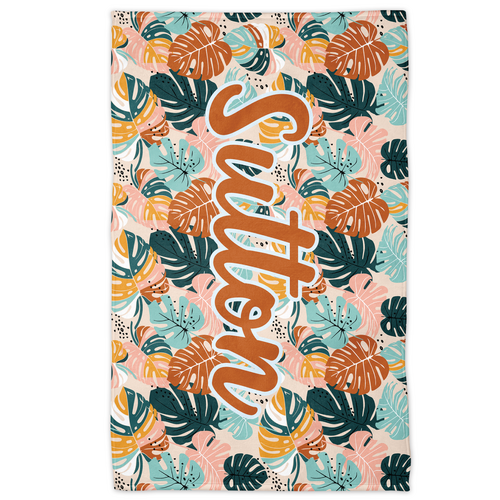 Monstera Towel Terracotta
