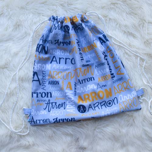 Modern Name Drawstring Bag