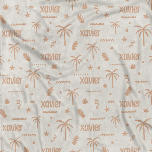 Sandy Palms Personalised Baby Name Blanket (Pram)