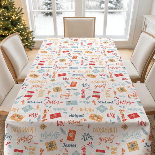 Family Christmas Tablecloth - Modern (145cm x 150cm)