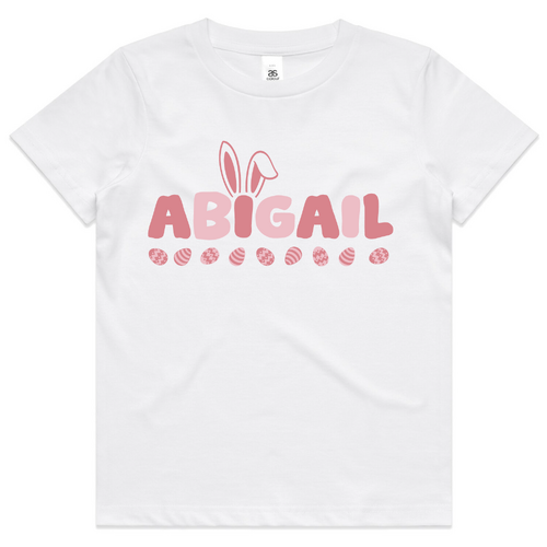 Personalised Easter Tee With Name Pink